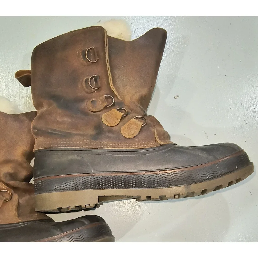 Vintage LaCrosse Iceman 70436 Winter Pac Boots Men's Size 11 Made In USA Leather